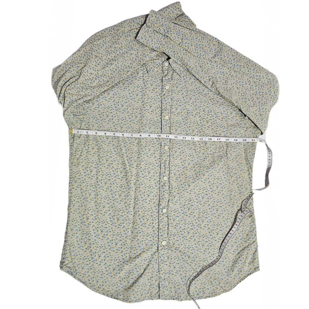 J. Crew Men's Light Tan Patterned Button Down Shirt